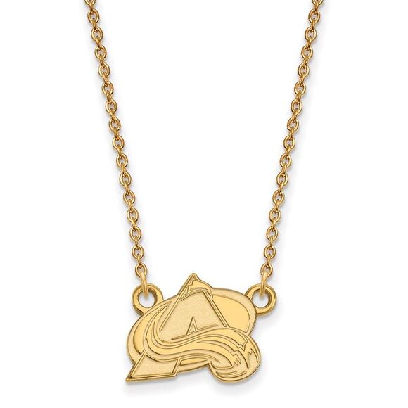14k Yellow Gold NHL Colorado Avalanche Small Necklace 18 Inch